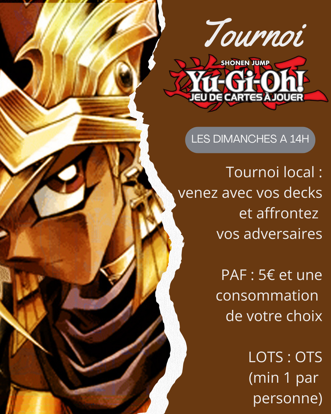 Tournoi Yu-Gi-Oh! chaque dimanche